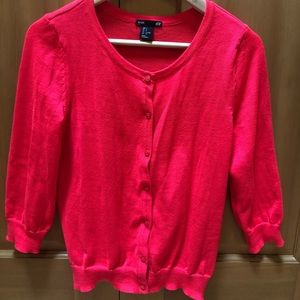H&M hot pink 3/4 cardigan